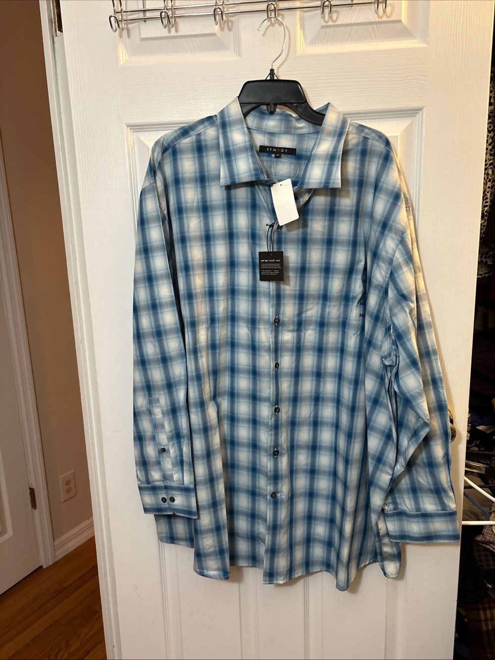 Stacy Adams Men's Sky Blue Plaid Button-Down Shirt